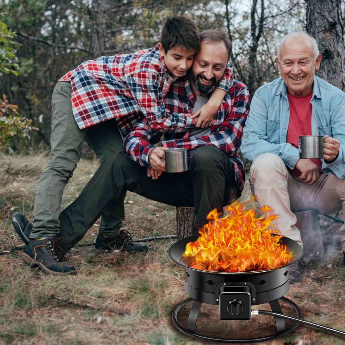 58 000BTU Firebowl Outdoor Portable Propane Gas Fire Pit with Cover and Carry Kit view 3