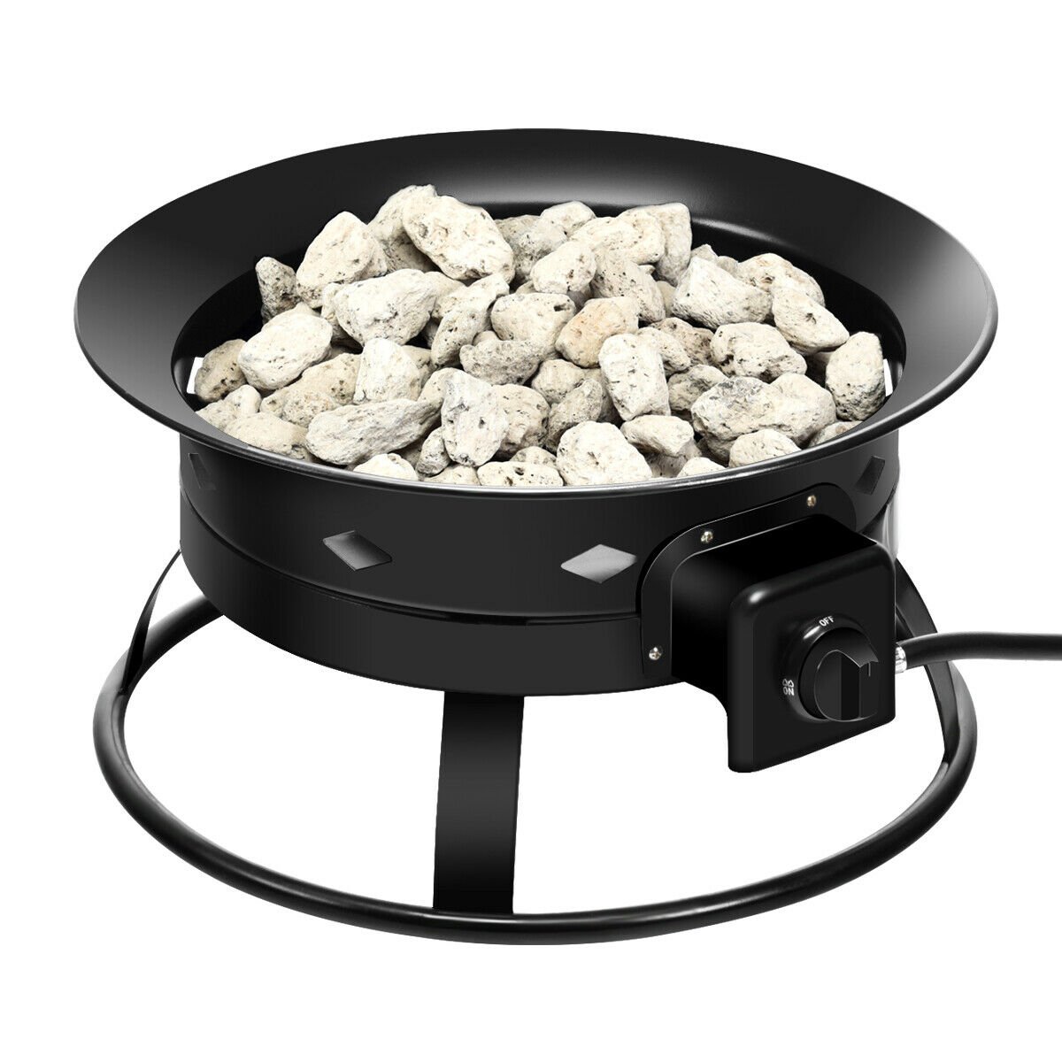 58 000BTU Firebowl Outdoor Portable Propane Gas Fire Pit with Cover and Carry Kit view 6