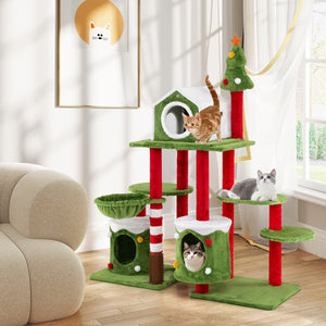 58 Inch Tall Cat Tree Tower Multi-level Pet Climbing and Jumping Tower Furniture with Condos view 3