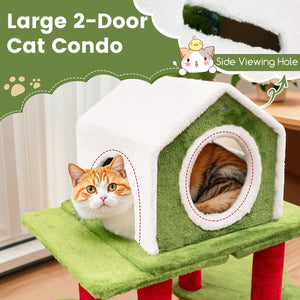 58 Inch Tall Cat Tree Tower Multi-level Pet Climbing and Jumping Tower Furniture with Condos view 6