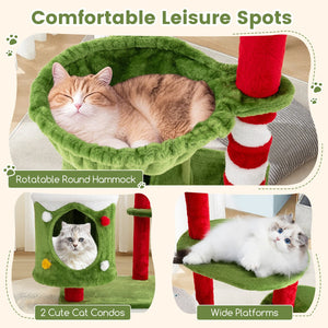 58 Inch Tall Cat Tree Tower Multi-level Pet Climbing and Jumping Tower Furniture with Condos view 9