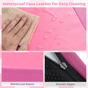 58 Inch Toddler Folding Activity Floor Mat Foam Baby Play Mat-Pink view 8
