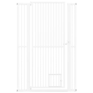 59” Extra Tall Pet Gate Heavy-Duty Metal Cat Gate with Wide Opening-White