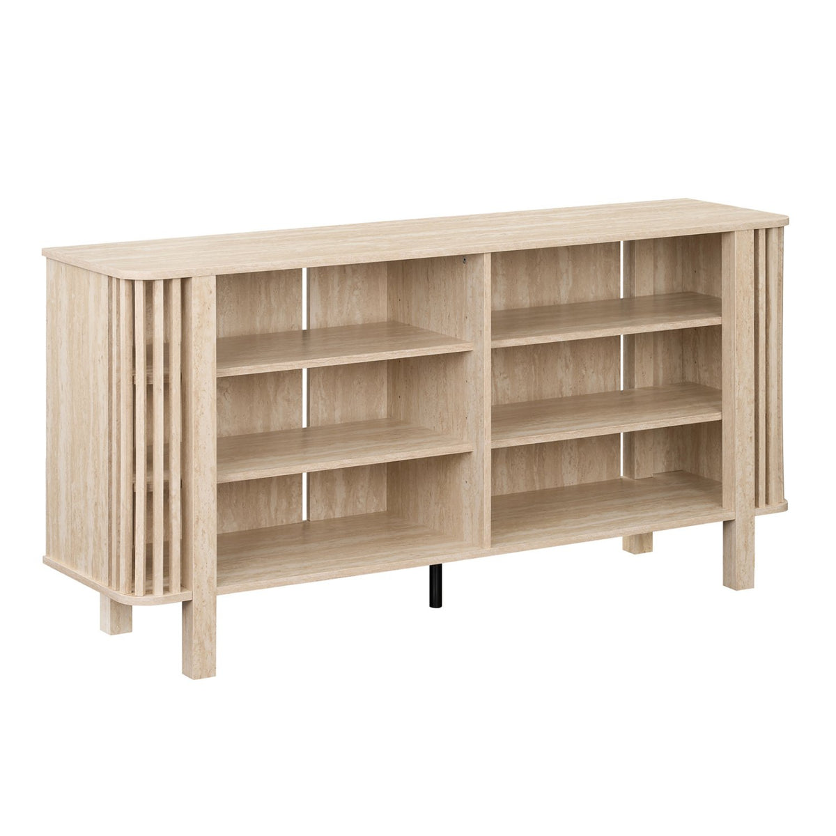 59 Inch TV Stand for TVs Up to 55 Inches with Adjustable Shelves-Natural
