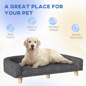 Dog Sofa for Large Dogs with Washable Cover, Anti-slip Foot Pads, Dark Grey – view 6