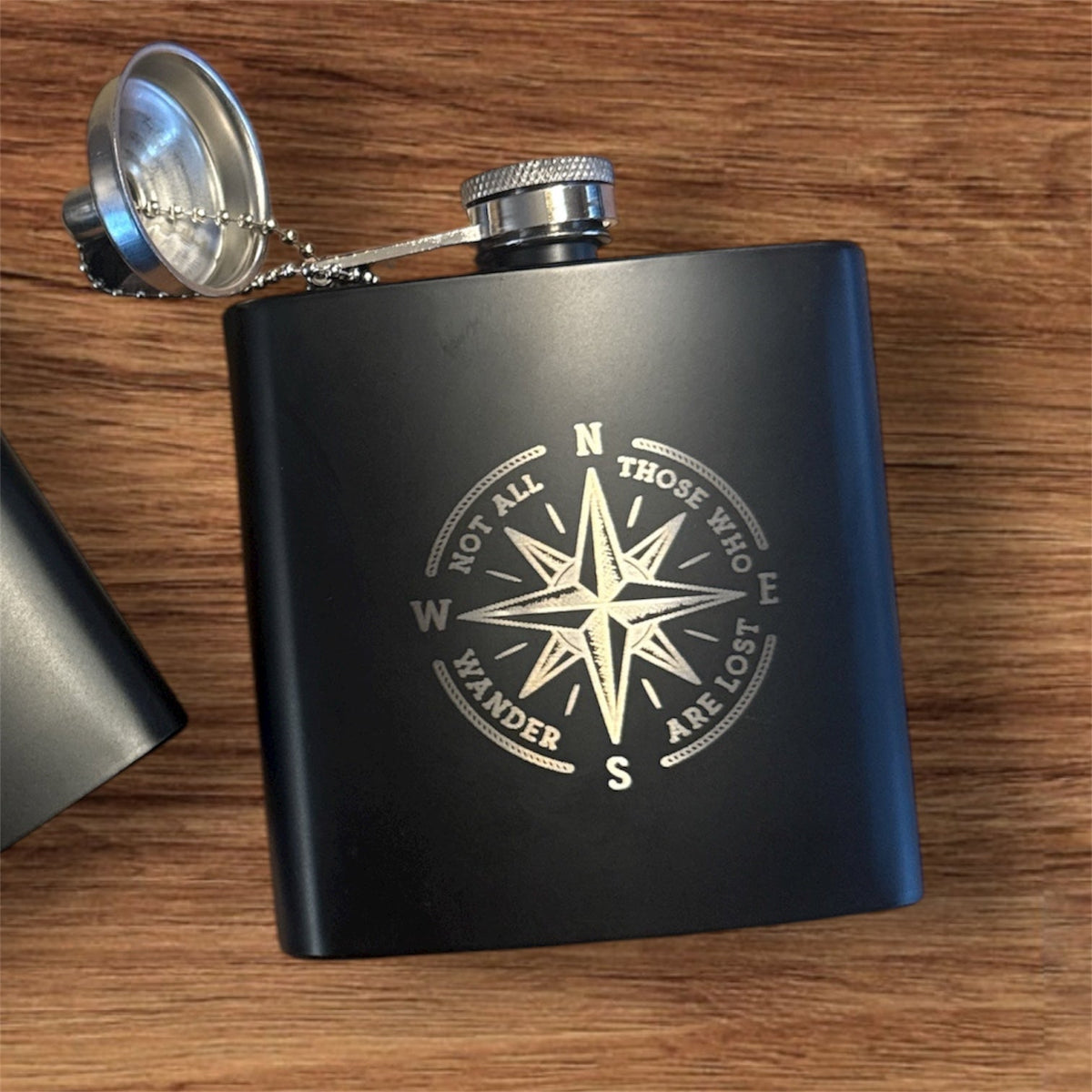 Engraved Whiskey Flask - Creations by Alfie