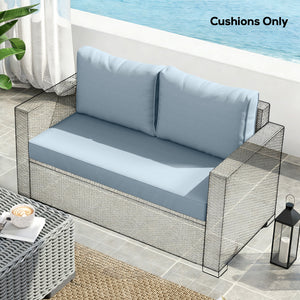 Outdoor Seat Cushions with Backrest, Loveseat Double Sofa Outdoor Furniture Cushions, Beige – view 27