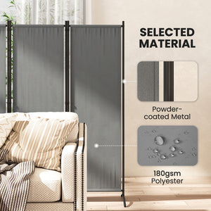 Folding Room Divider, Privacy Screen for Home Office Bedroom, 5.6FT Tall, Dark Grey – view 6