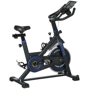 Soozier Adjustable Upright Stationary Exercise Bike with LCD Display, Suitbale for Beginer and Home Gym, Indoor Cycling Bike with Adjustable Resistance, White