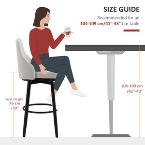 Extra Tall Bar Stools Set of 2, Modern 360° Swivel Barstools, Dining Room Chairs with Steel Legs Footrest – view 14