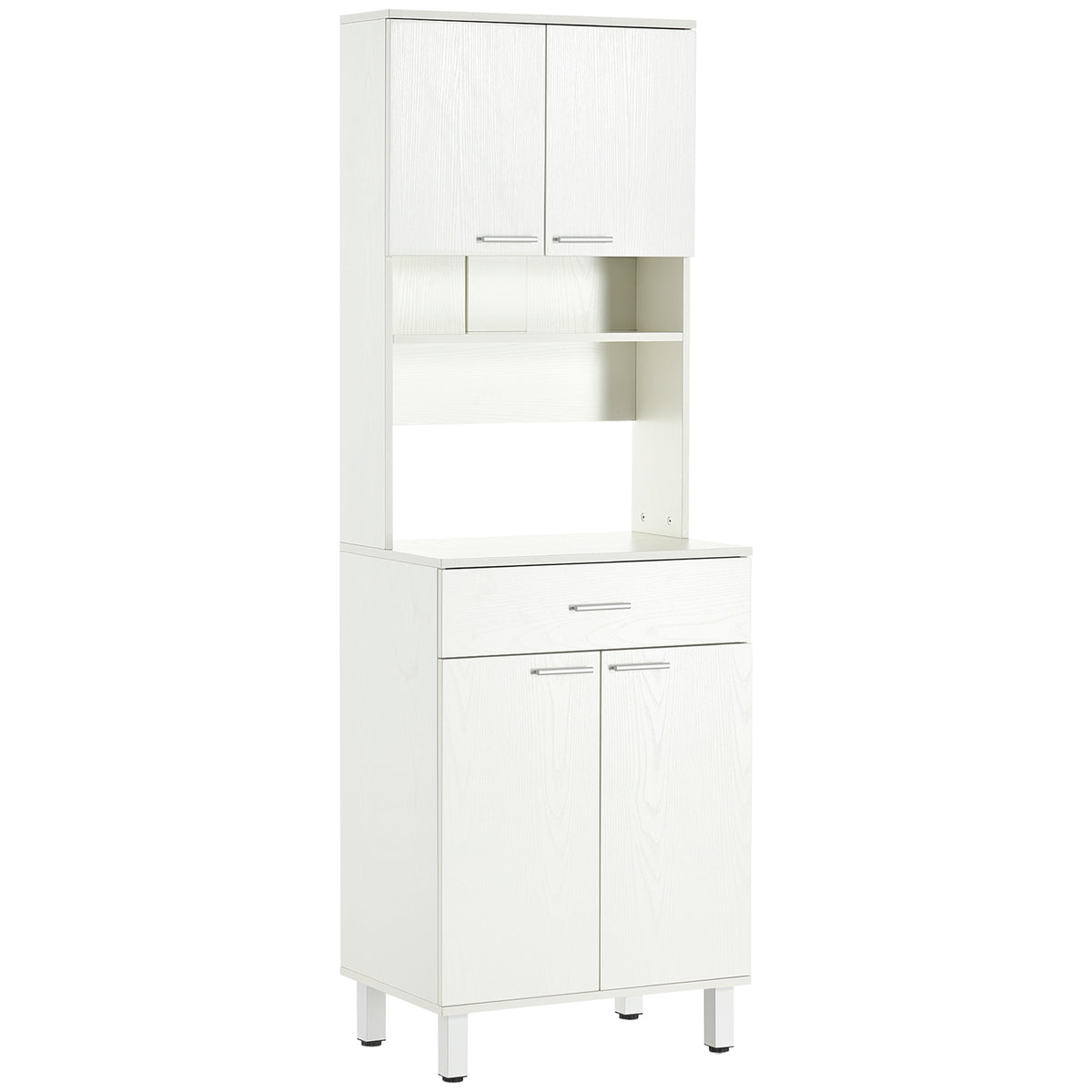 Modern Kitchen Buffet with Hutch Wooden Storage Cupboard with Microwave Counter 2 Cabinet and Drawer for – view 2