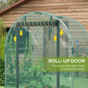 Galvanized Steel Crop Cage, Plant Protection Tent with Zippered Door, 4' x 4', Black – view 12