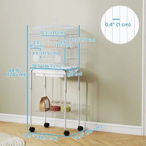 62" Rolling Bird Cage Cockatoo House Play Top Finch Pet Supply with Storage Shelf, Wheels - Black – view 23