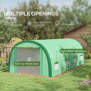 19.5' x 10' x 6.5' Upgraded Tunnel Greenhouse Green House with Mesh Door and Windows – view 4