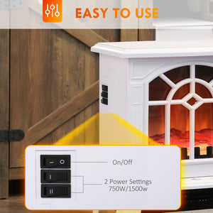 Electric Fireplace Heater, Freestanding Fireplace Stove with Realistic Flame and Overheat Protection – view 11