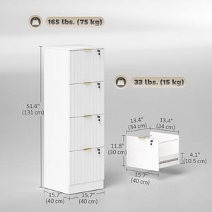 Lockable Filing Cabinet with 2 Fluted Drawers, File Cabinet with Adjustable Hanging Rails for A4 Letter – view 37