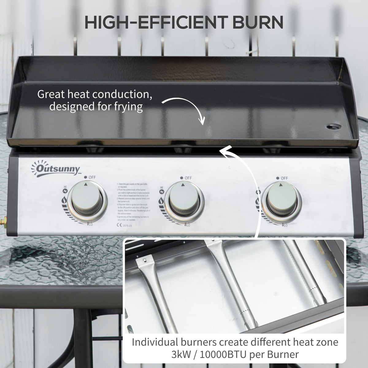 2 Burner Liquefied Gas Grill, Portable Tabletop BBQ Grill, for Camping, Picnic, Silver – view 10