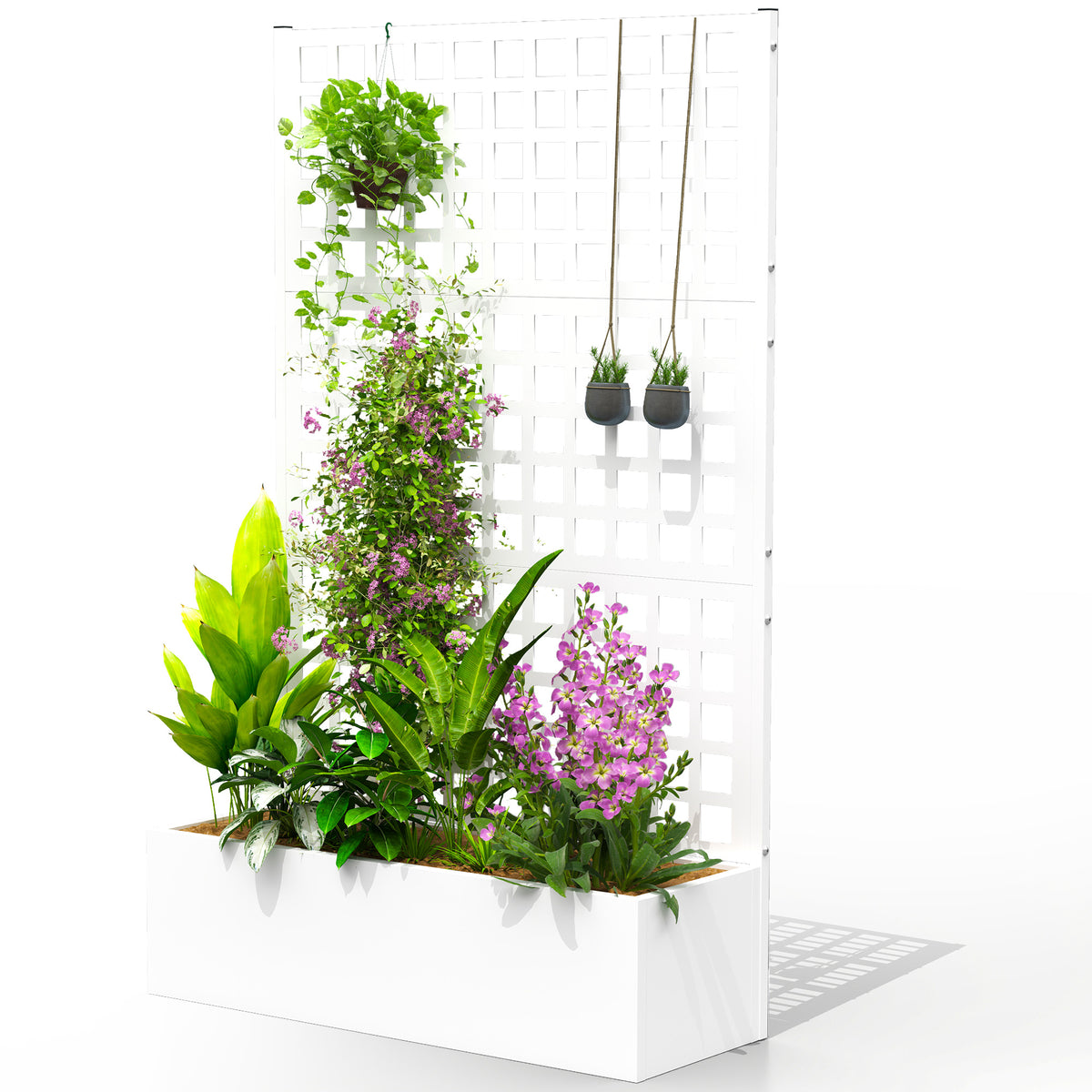 Galvanized Raised Garden Bed Planter Box with Trellis for Climbing Plants, Vegetable, Vines – view 36