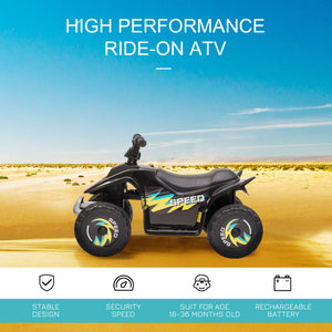 Aosom Kids Ride on ATV, 6V Battery Powered Quad Car with Forward, Reverse Switch, for Boys Girls 18-36 Months