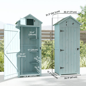 30" x 21" x 71" Garden Storage Shed, Sheds & Outdoor Storage Outdoor Workshop Yard Tool Utility Storage – view 16