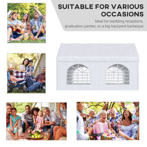 16.5' x 13' Outdoor Tents for Parties, Event Tent with Sides, 4 Windows and 2 Doors, White