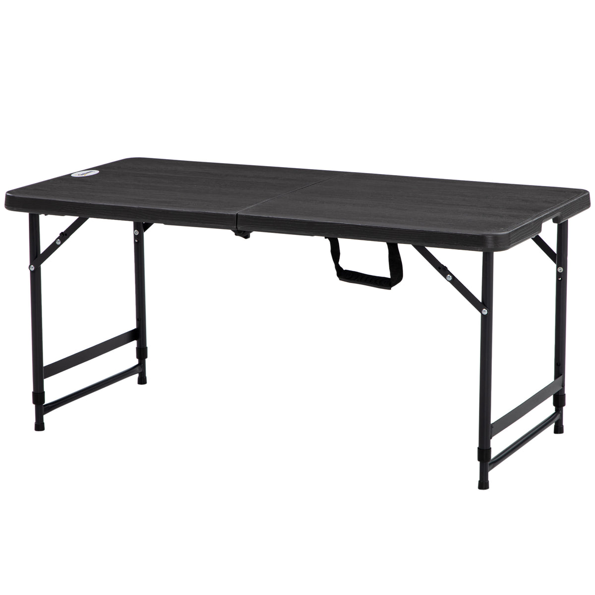 Foldable Patio Dining Table for 4, Height Adjustable Outdoor Table for Garden Lawn Backyard, Dark Grey