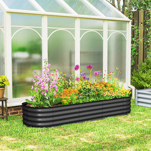 4.9 x 2 x 1ft Galvanized Raised Garden Bed Kit, Metal Planter Box with Safety Edging, Black – view 35