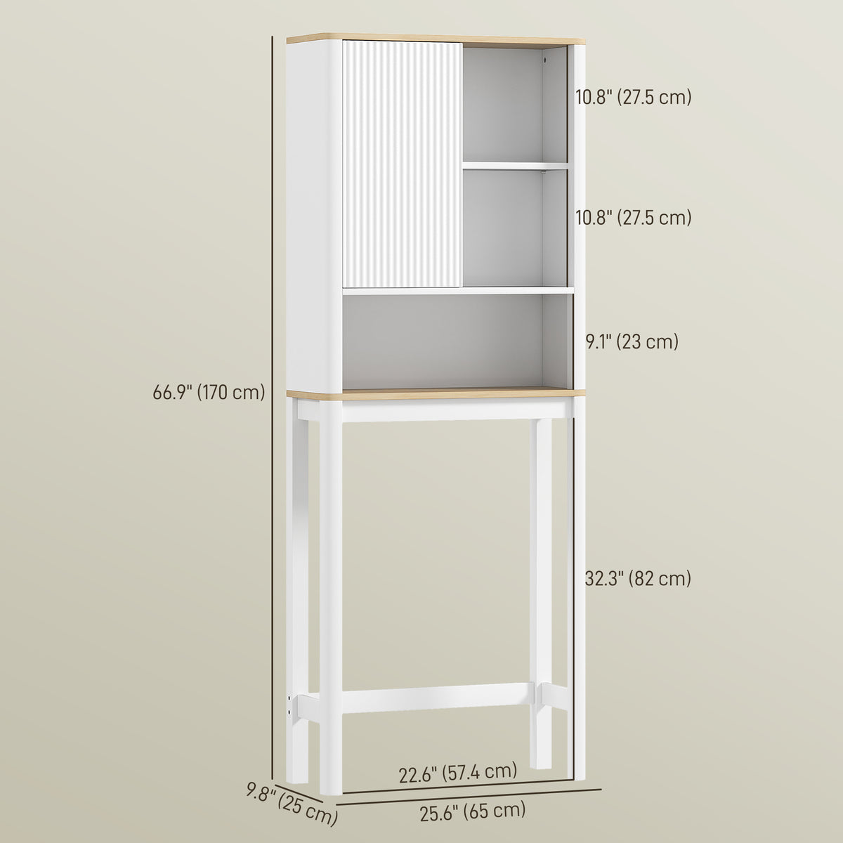 Over The Toilet Storage Cabinet, Bathroom Space Saver Cabinet with Adjustable Shelf, Bathroom Organizer, White