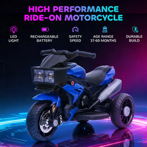 Aosom Kids Electric Pedal Motorcycle Ride-On Toy 6V Battery Powered w/ Music Horn Headlights Motorbike for Girls Boy