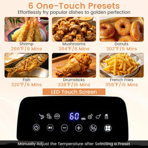 5.3-Qt Electric Deep Fryer with 3 Baskets 1700W LED Touch Screen and 6 Presets-Silver view 4