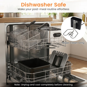 5.3-Qt Electric Deep Fryer with 3 Baskets 1700W LED Touch Screen and 6 Presets-Silver view 9