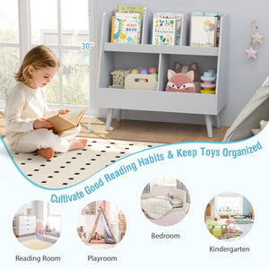 5-Cube Kids Bookshelf and Toy Organizer with Anti-Tipping Kits-Light Gray view 9
