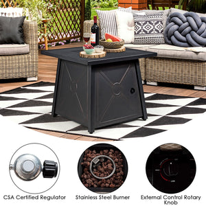 5 Piece Patio Furniture Set with 50000 BTU Propane Fire Pit Table-Black view 6