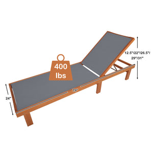 5-Postion Backrest Adjustable Outdoor Wood Chaise Lounge Chair-2 view 5