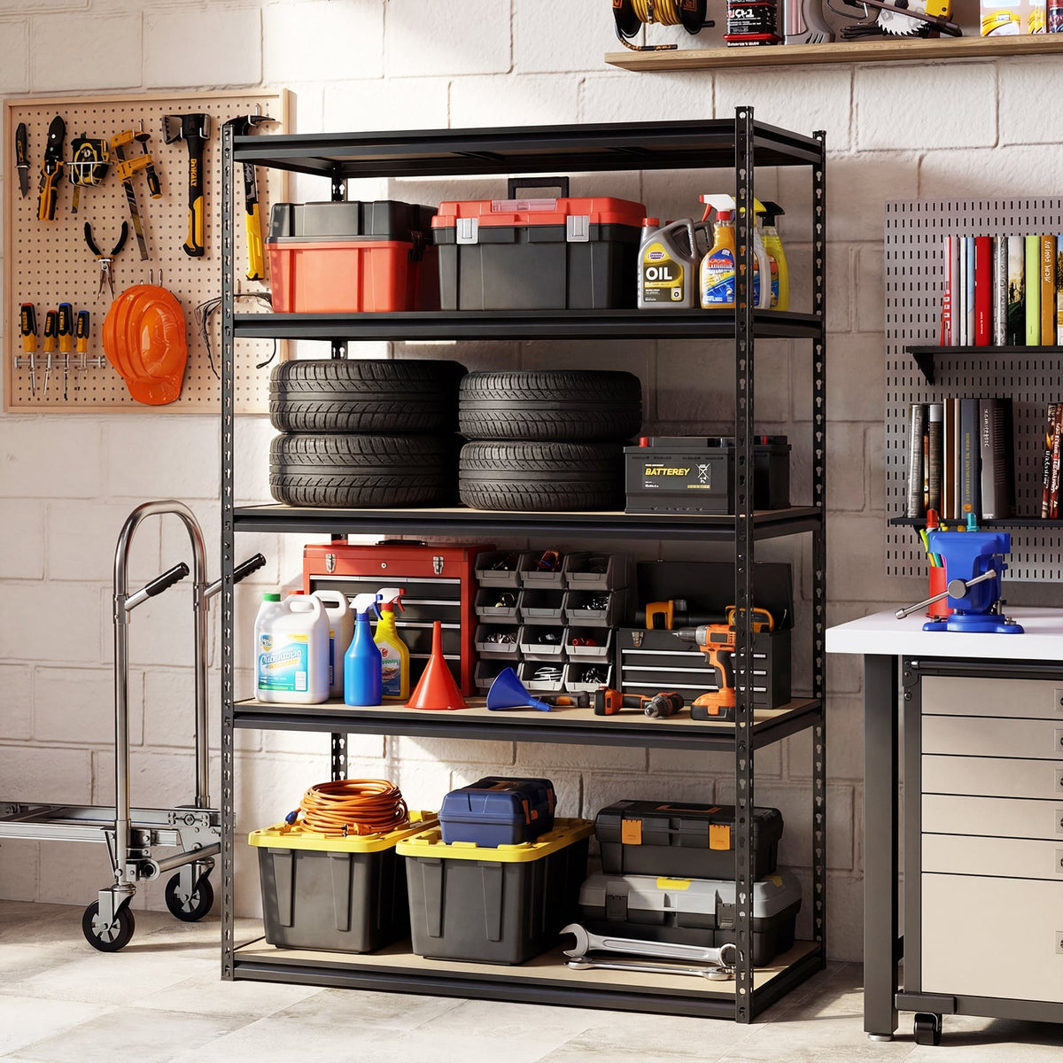 5-Tier Garage Shelving Unit 2200 LBS Heavy Duty Adjustable Utility Rack-Set of 2 view 2