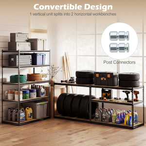 5-Tier Garage Shelving Unit 2200 LBS Heavy Duty Adjustable Utility Rack-Set of 4 view 6