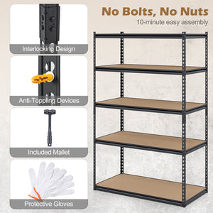 5-Tier Garage Shelving Unit 2200 LBS Heavy Duty Adjustable Utility Rack-Set of 4 view 8