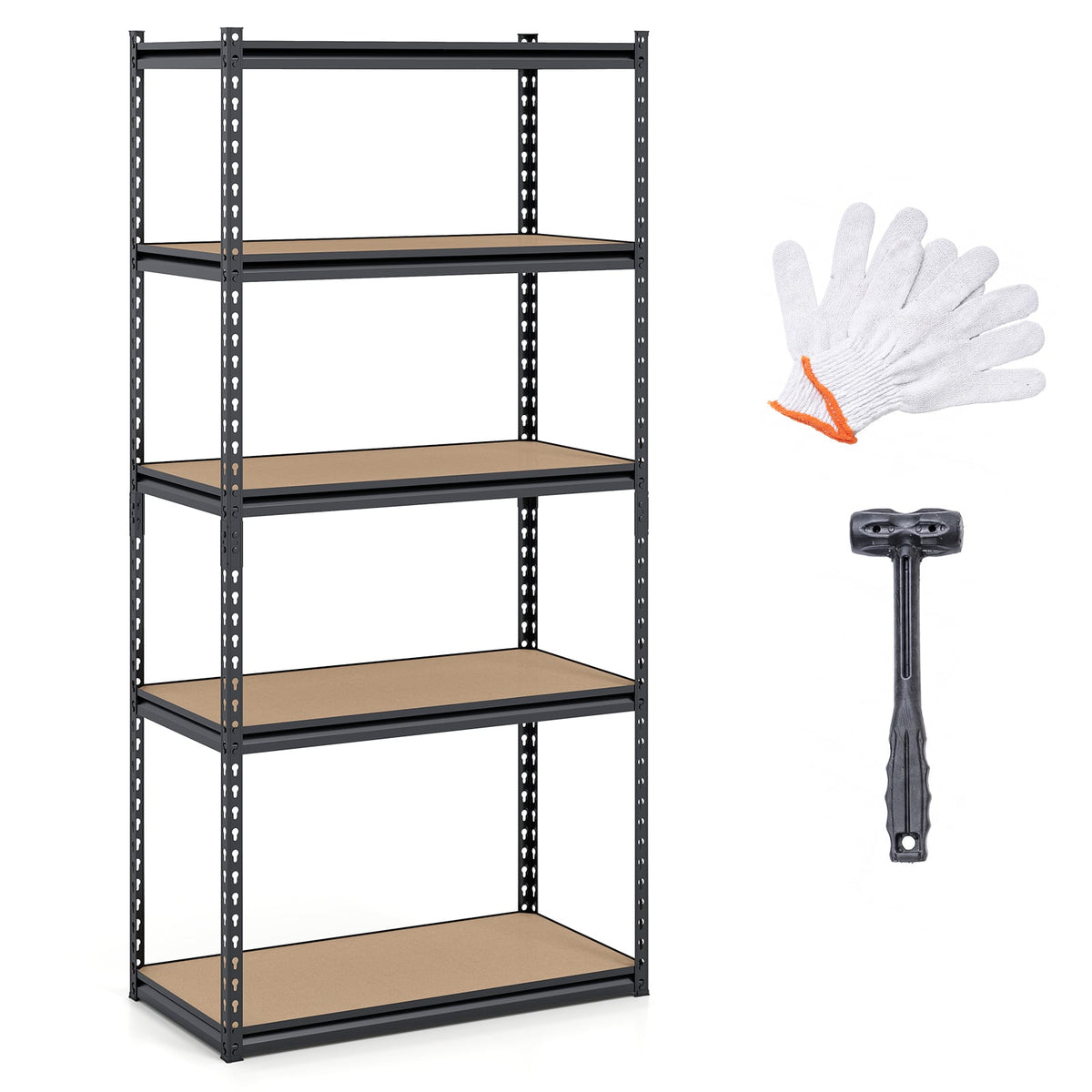 5-Tier Garage Shelving Unit 2200 LBS Metal Storage Shelves Adjustable Utility Rack-1 piece
