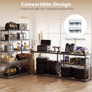 5-Tier Garage Shelving Unit 2200 LBS Metal Storage Shelves Adjustable Utility Rack for Warehouse-Set of 3 view 6