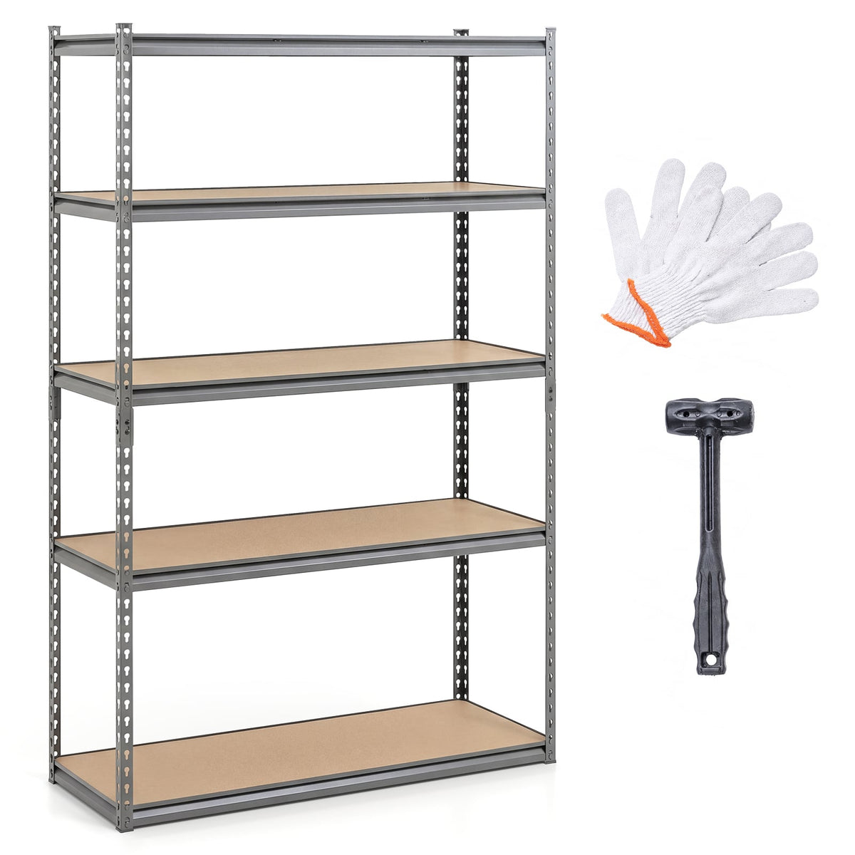 5-Tier Garage Shelving Unit 2200 LBS Metal Storage Shelves Adjustable Utility Rack for Warehouse-1 piece