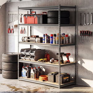 5-Tier Garage Shelving Unit 2200 LBS Metal Storage Shelves Adjustable Utility Rack for Warehouse-1 piece view 2