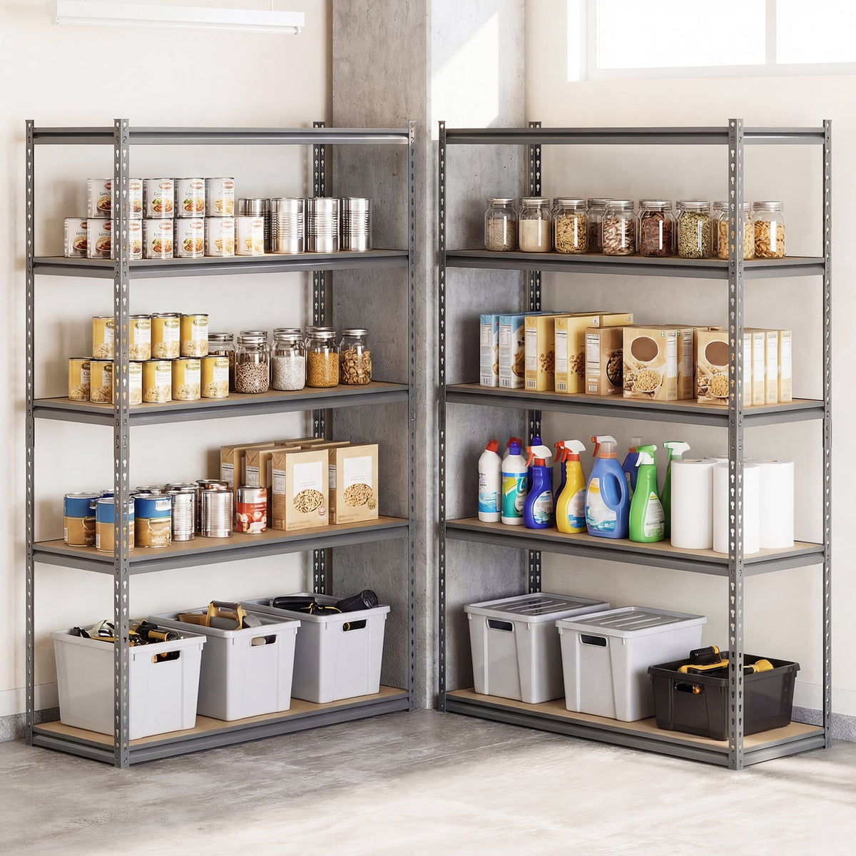 5-Tier Garage Shelving Unit 2200 LBS Metal Storage Shelves Adjustable Utility Rack for Warehouse-1 piece view 3