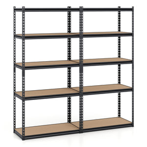 5-Tier Garage Shelving Unit 2200 LBS Metal Storage Shelves Adjustable Utility Rack-Set of 2