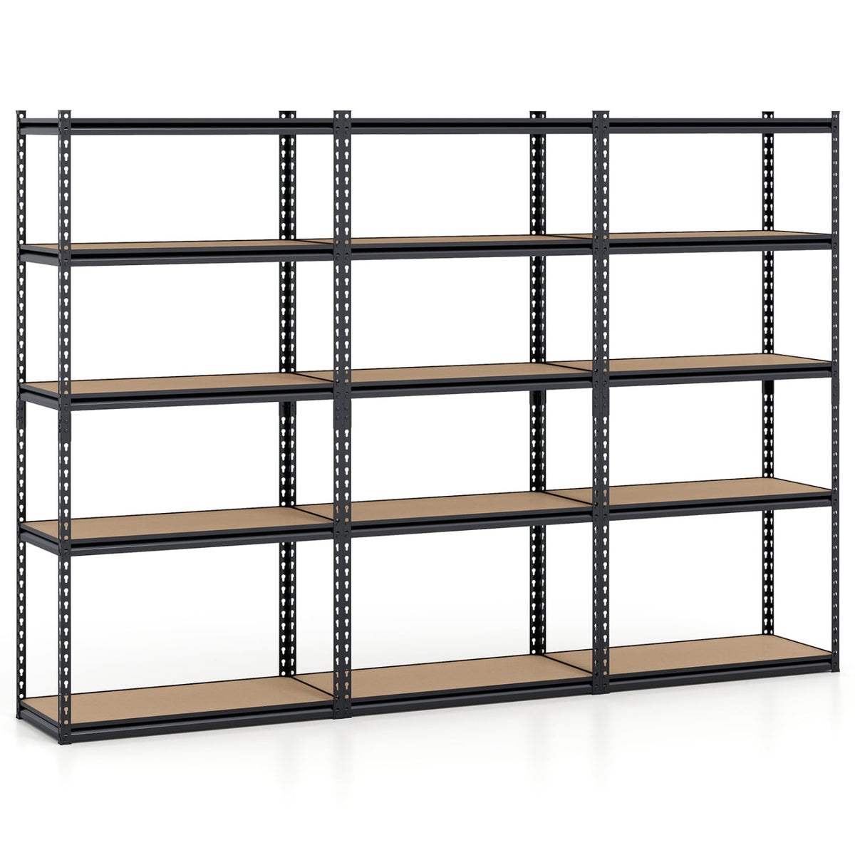 5-Tier Garage Shelving Unit 2200 LBS Metal Storage Shelves Adjustable Utility Rack-Set of 3