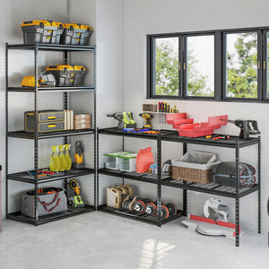 5-Tier Heavy-Duty Metal Shelving Unit with Adjustable Wire Rack Set of 3 view 2
