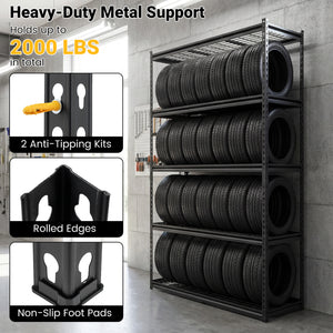 5-Tier Heavy-Duty Metal Shelving Unit with Adjustable Wire Rack Set of 3 view 6