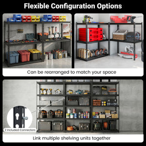5-Tier Heavy-Duty Metal Shelving Unit with Adjustable Wire Rack Set of 4 view 8