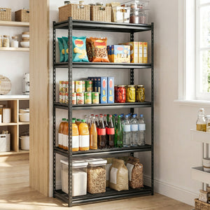 5-Tier Heavy-Duty Metal Shelving Unit with Adjustable Wire Rack Set of 1 view 2