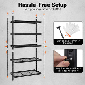 5-Tier Metal Shelving Unit 2000 lbs Capacity with Adjustable Wire Racks Set of 3 view 9