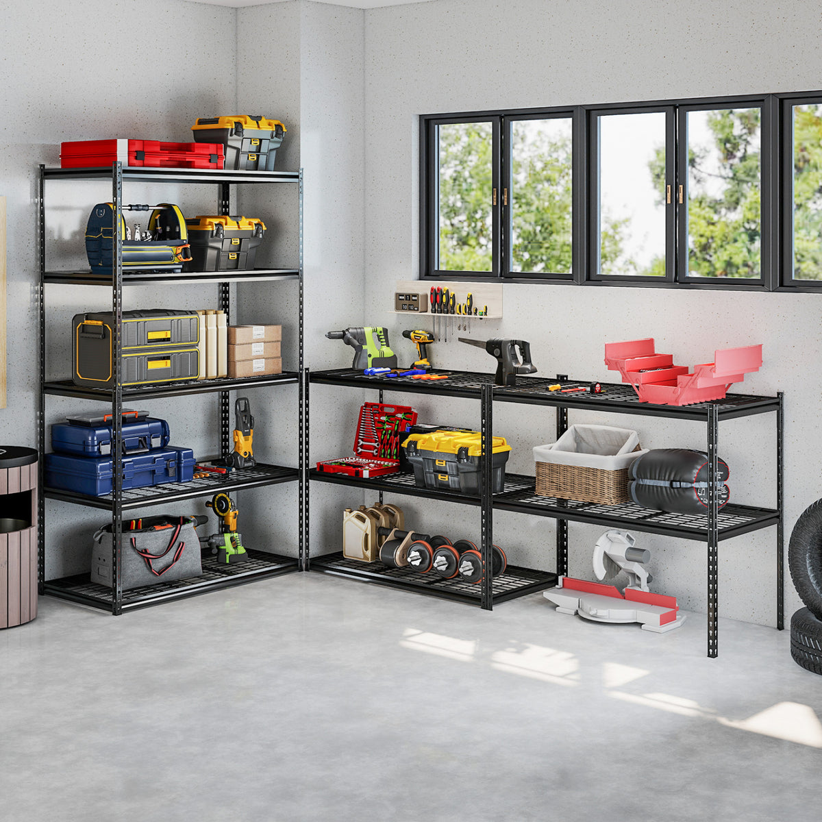 5-Tier Metal Shelving Unit 2000 lbs Capacity with Adjustable Wire Racks Set of 4 view 5